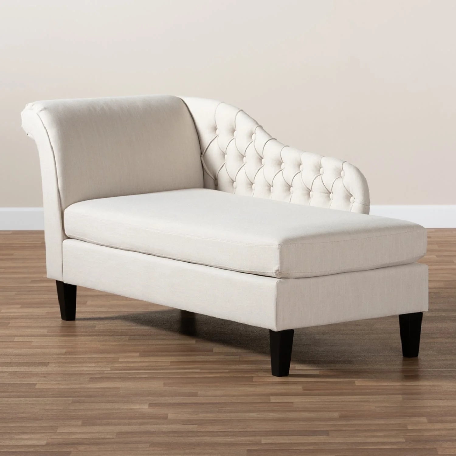 Luxury Tufted Fabric Chaise Lounge European Style for Villa