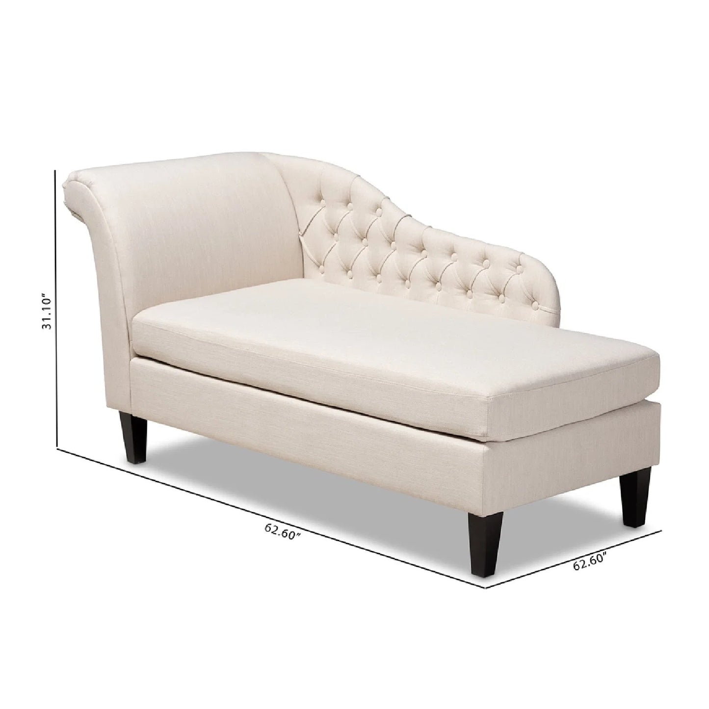 Luxury Tufted Fabric Chaise Lounge European Style for Villa