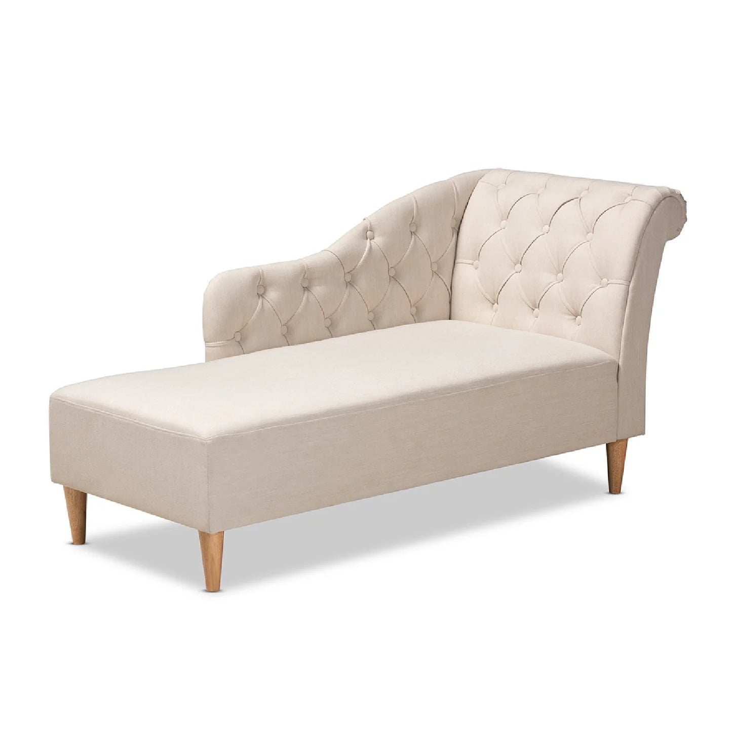 Luxury Tufted Fabric Chaise Lounge Modern Italian Style for Villa