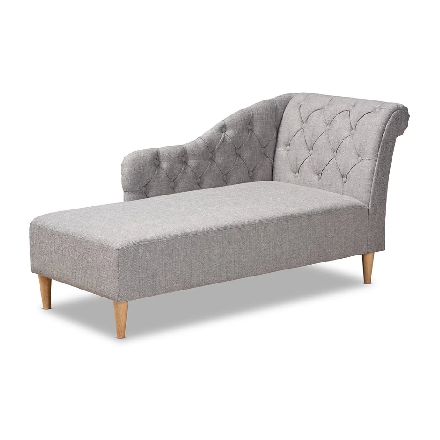Luxury Tufted Fabric Chaise Lounge Modern Italian Style for Villa