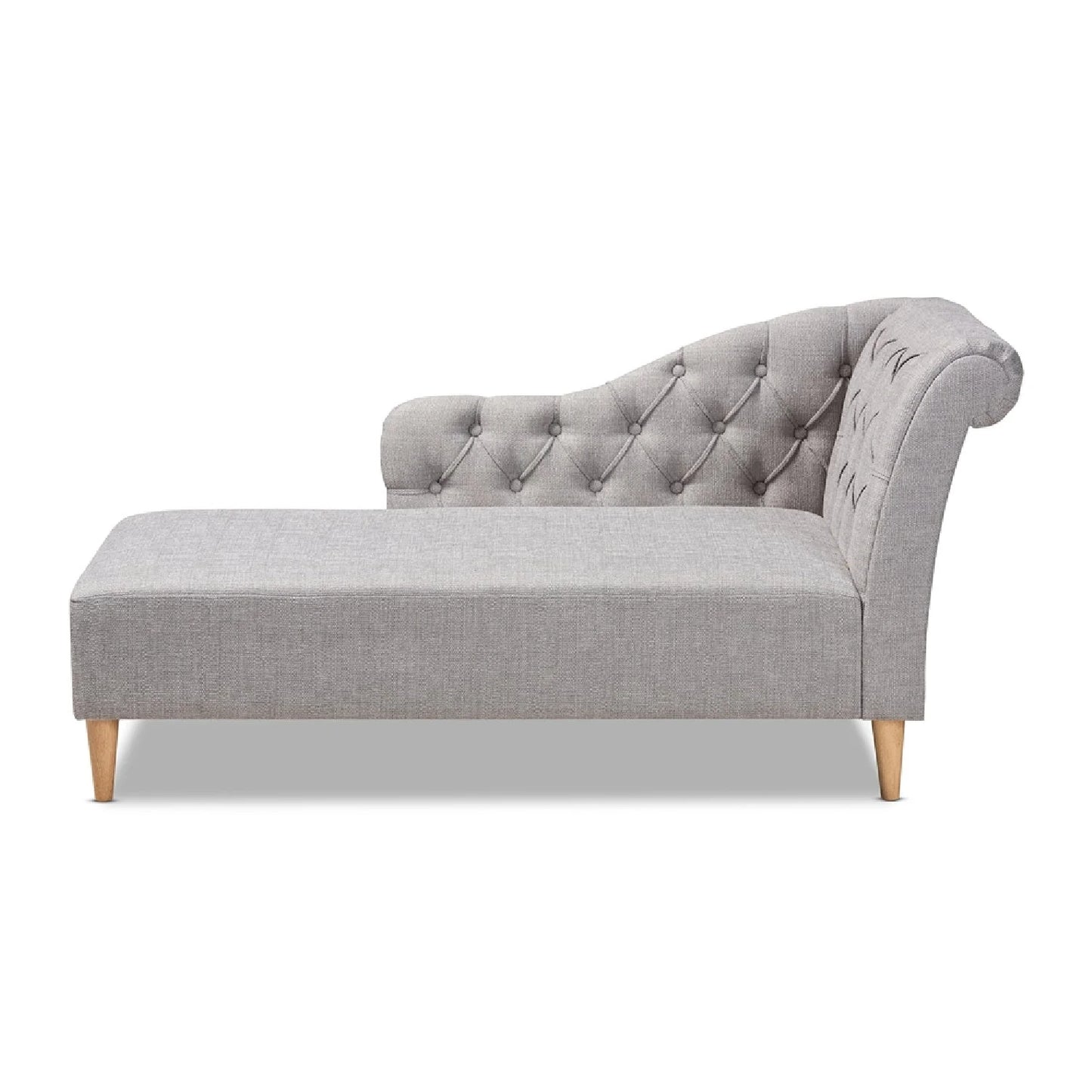 Luxury Tufted Fabric Chaise Lounge Modern Italian Style for Villa