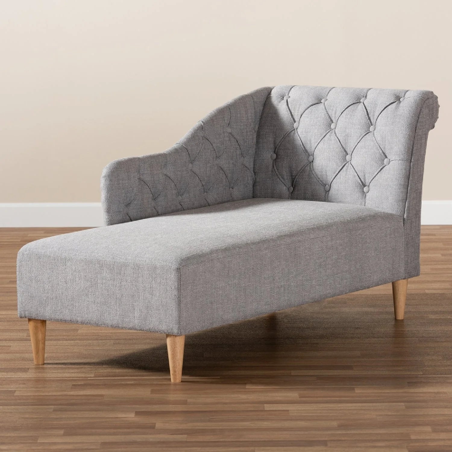 Luxury Tufted Fabric Chaise Lounge Modern Italian Style for Villa