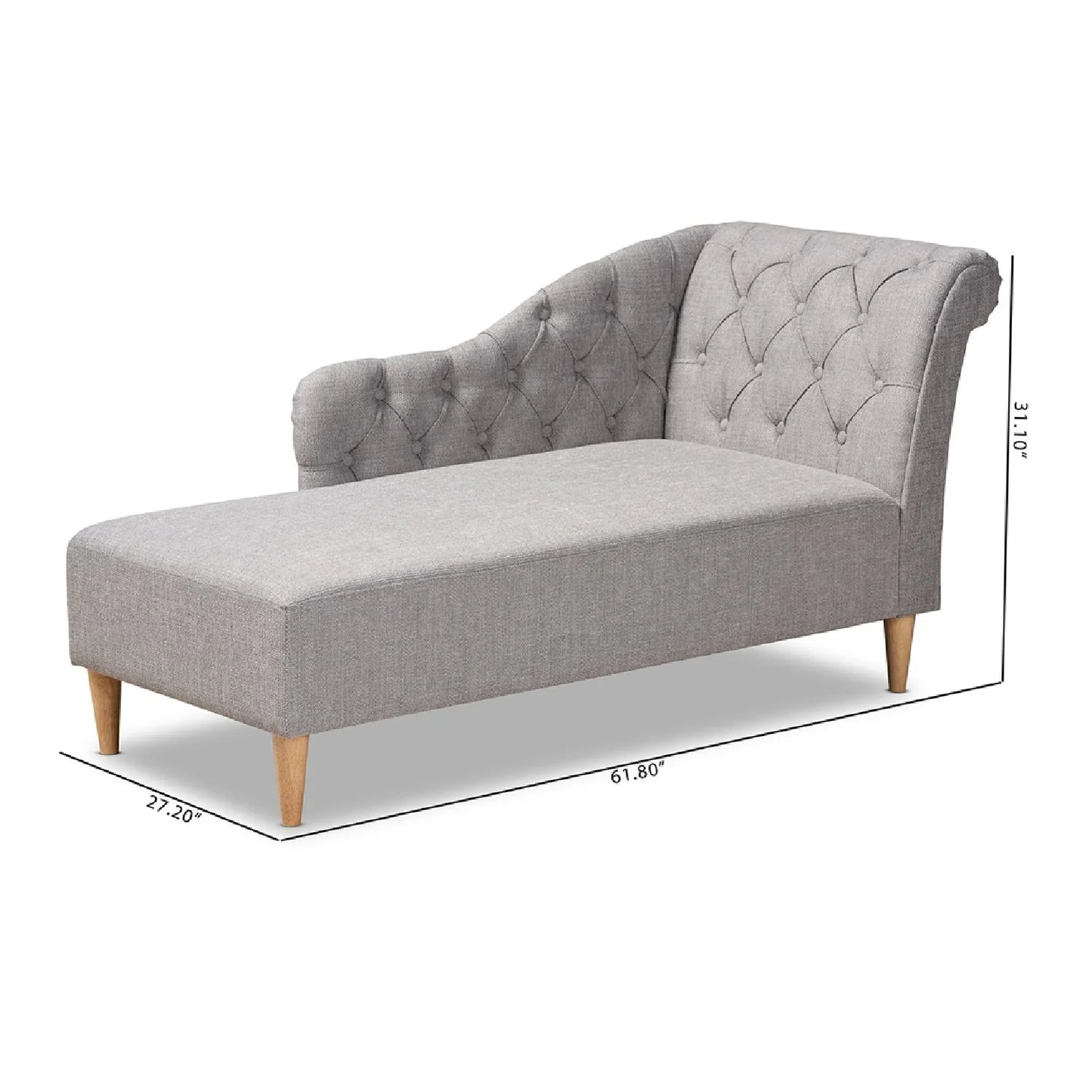 Luxury Tufted Fabric Chaise Lounge Modern Italian Style for Villa