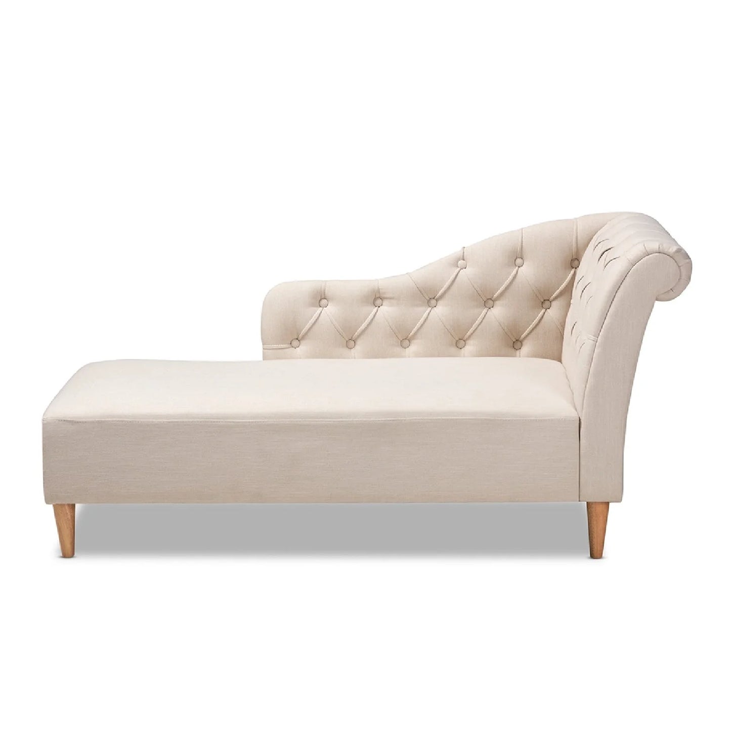 Luxury Tufted Fabric Chaise Lounge Modern Italian Style for Villa