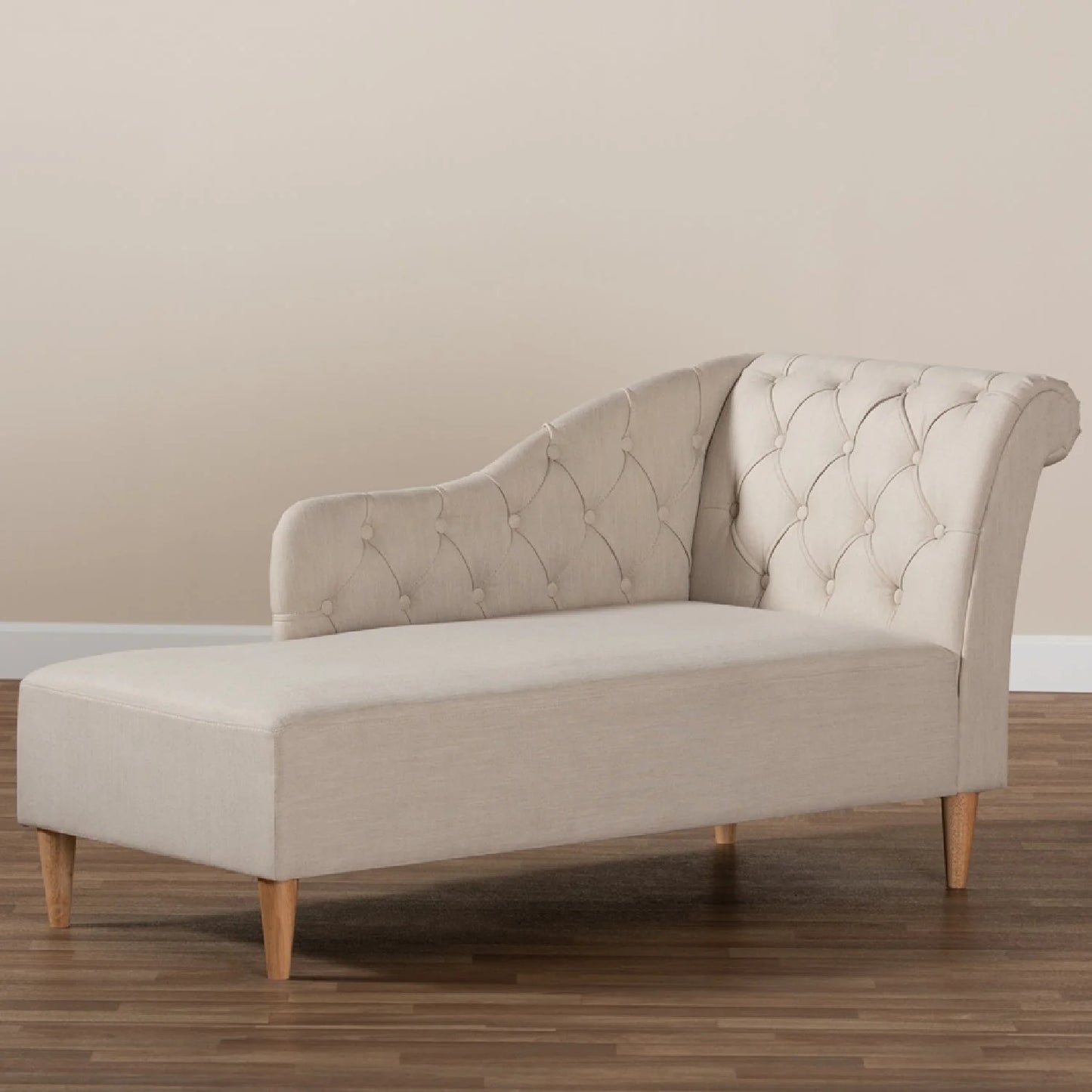 Luxury Tufted Fabric Chaise Lounge Modern Italian Style for Villa