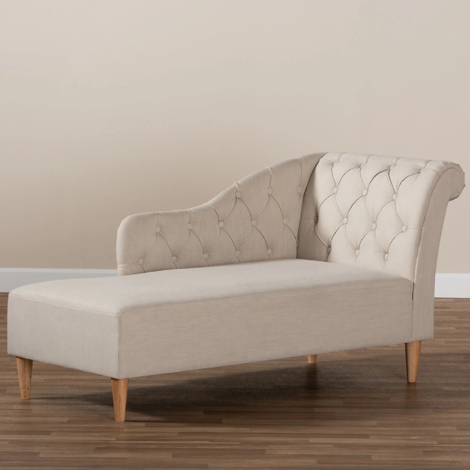 Luxury Tufted Fabric Chaise Lounge Modern Italian Style for Villa