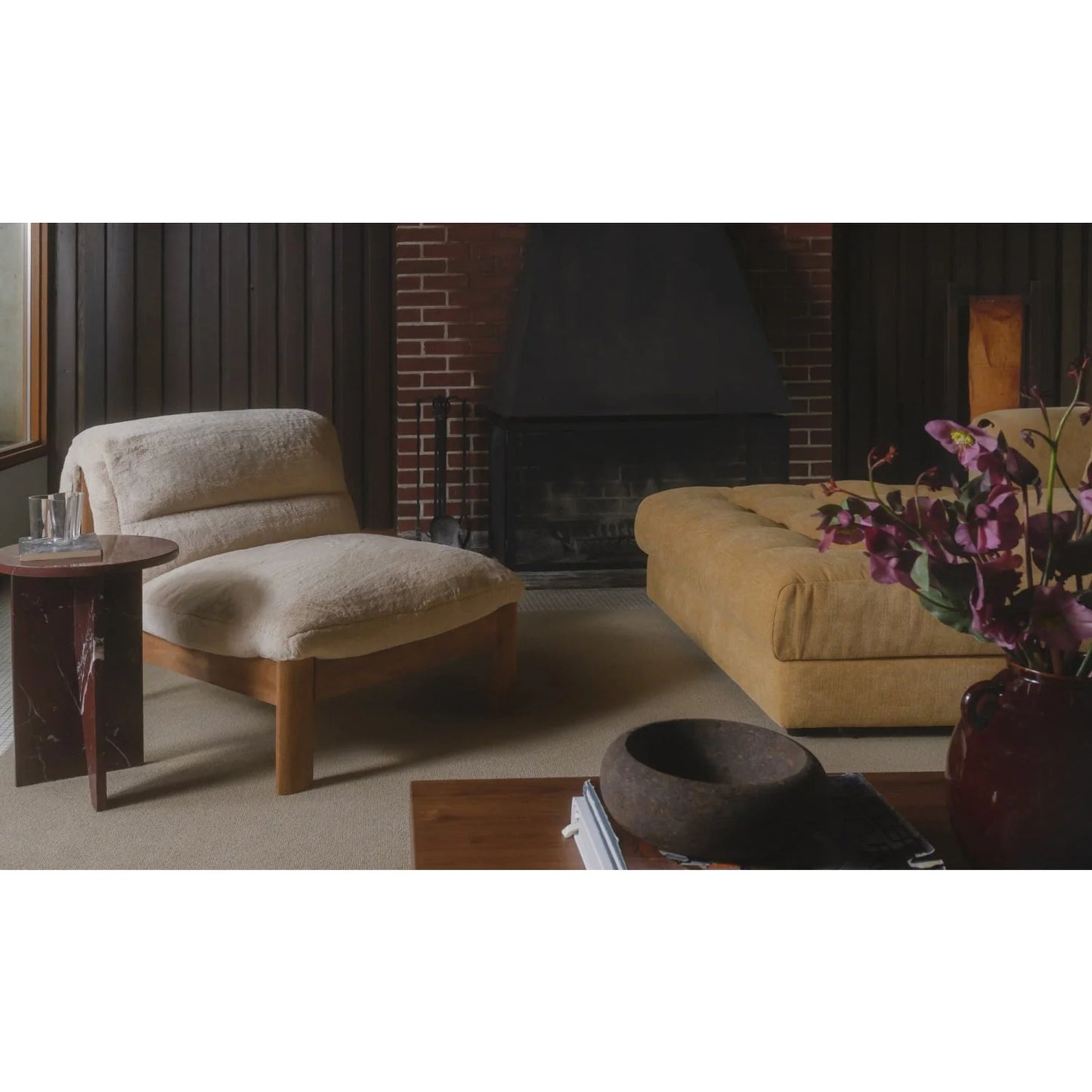 Luxury Tufted Low Back Lounge Chair European Style for Villa