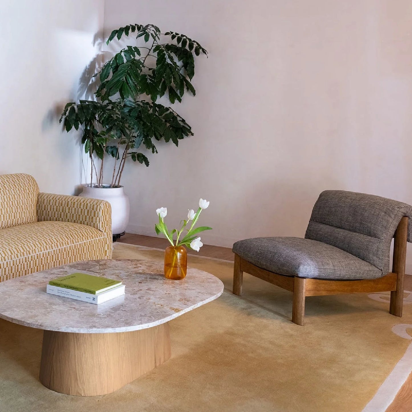 Luxury Tufted Low Back Lounge Chair European Style for Villa