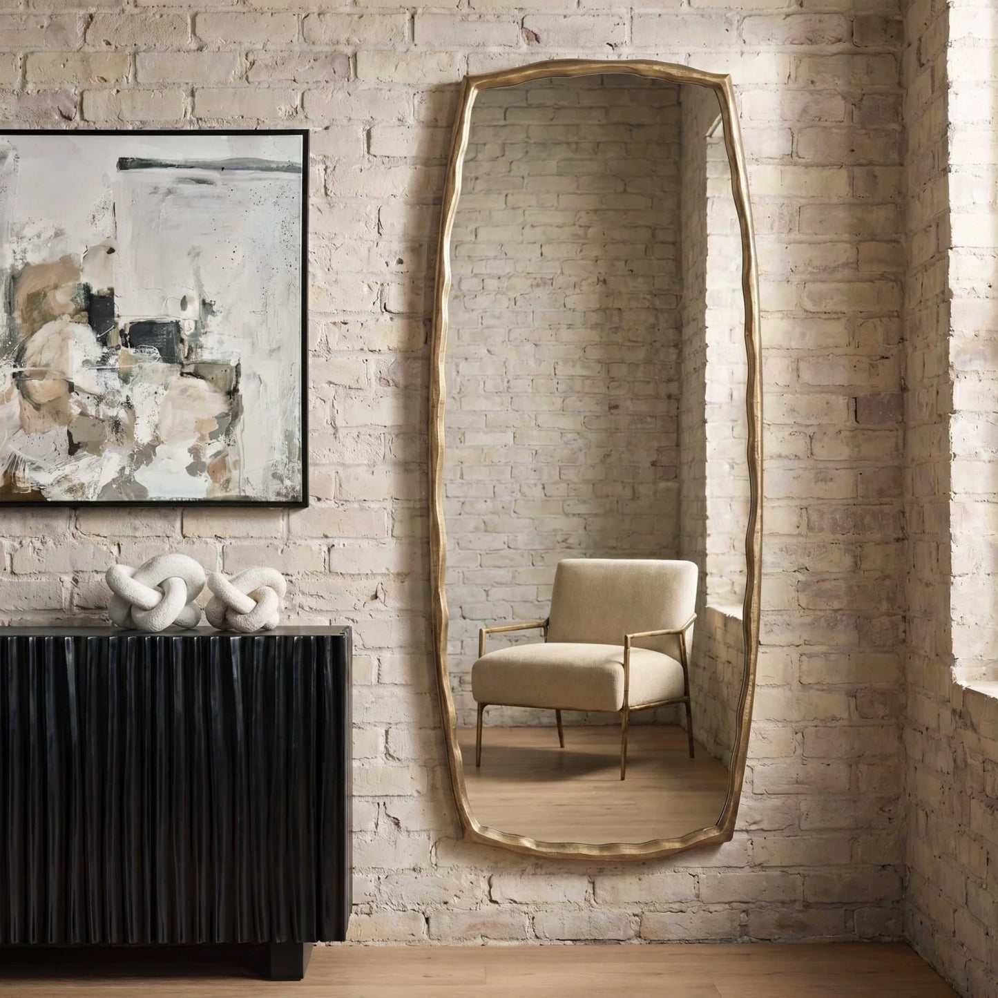 Luxury Tufted Shearling Bench European Style for Villa