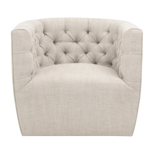 Luxury Tufted Swivel Club Chair Modern Italian Style for Villa