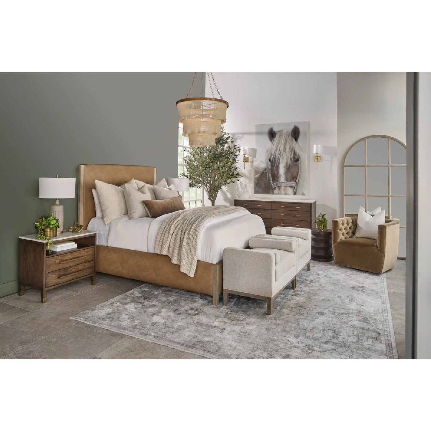Luxury Tufted Swivel Club Chair Modern Italian Style for Villa