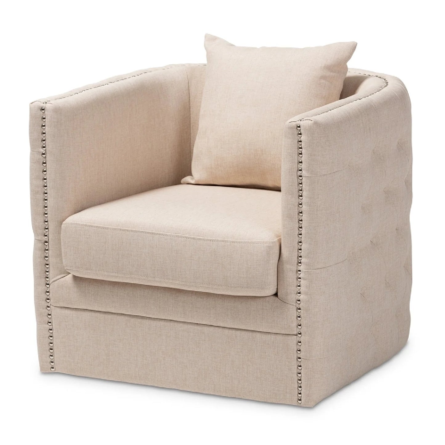 Luxury Tufted Swivel Lounge Chair Modern Italian Style for Villa