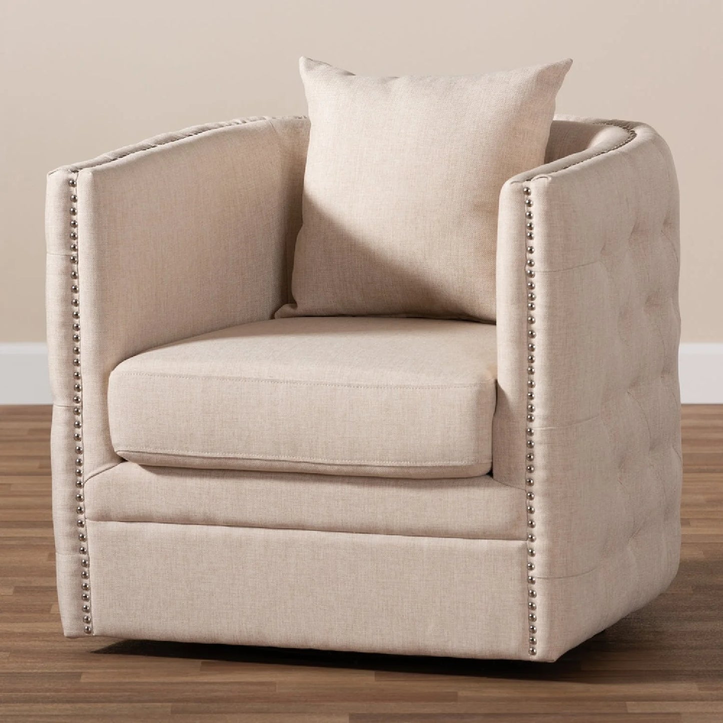 Luxury Tufted Swivel Lounge Chair Modern Italian Style for Villa