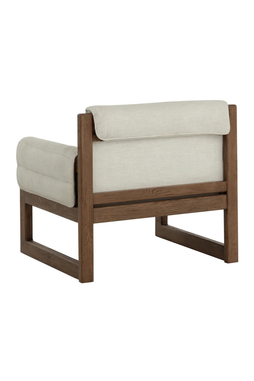 Luxury Tufted White Linen Lounge Chair Modern Italian Style for Villa