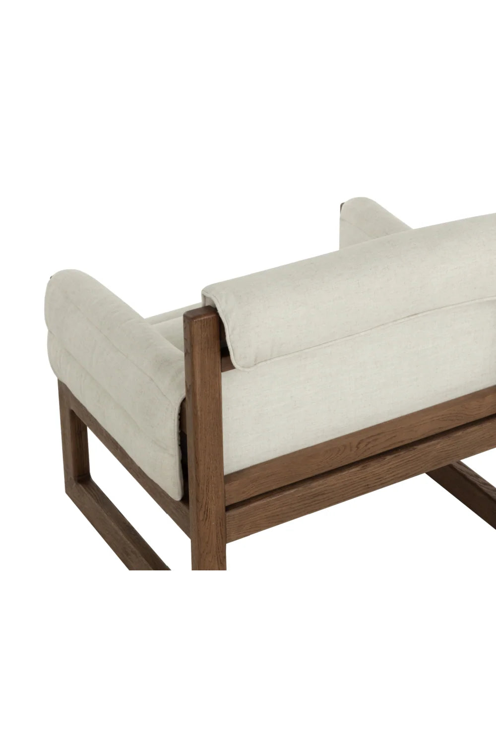 Luxury Tufted White Linen Lounge Chair Modern Italian Style for Villa