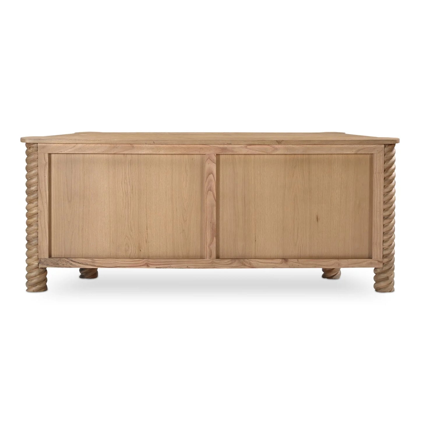 Luxury Turned Oak 4-Door Sideboard European Style for Villa