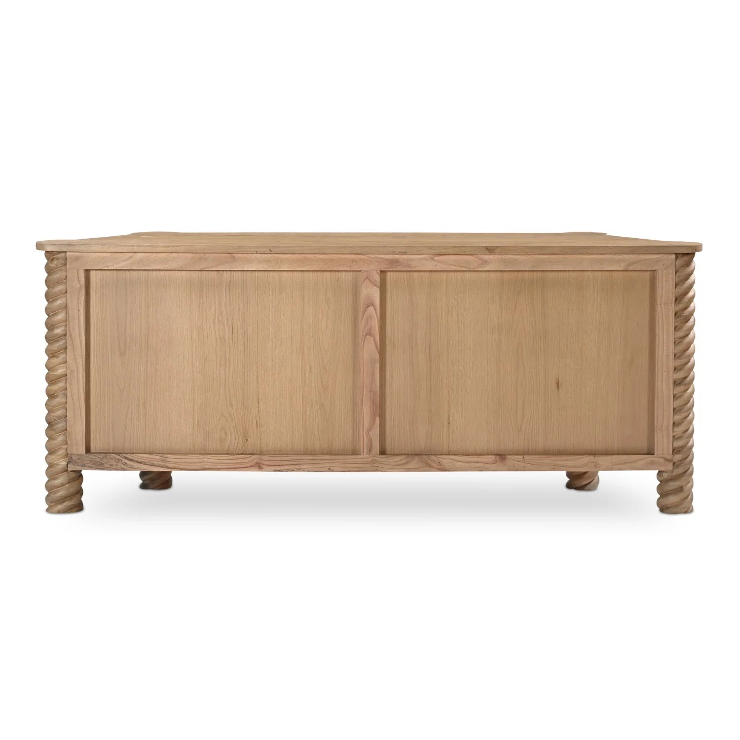 Luxury Turned Oak 4-Door Sideboard European Style for Villa