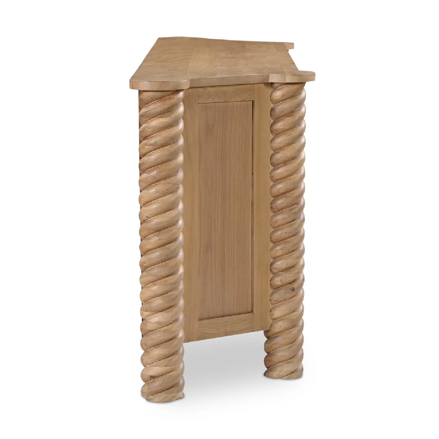 Luxury Turned Oak 4-Door Sideboard European Style for Villa
