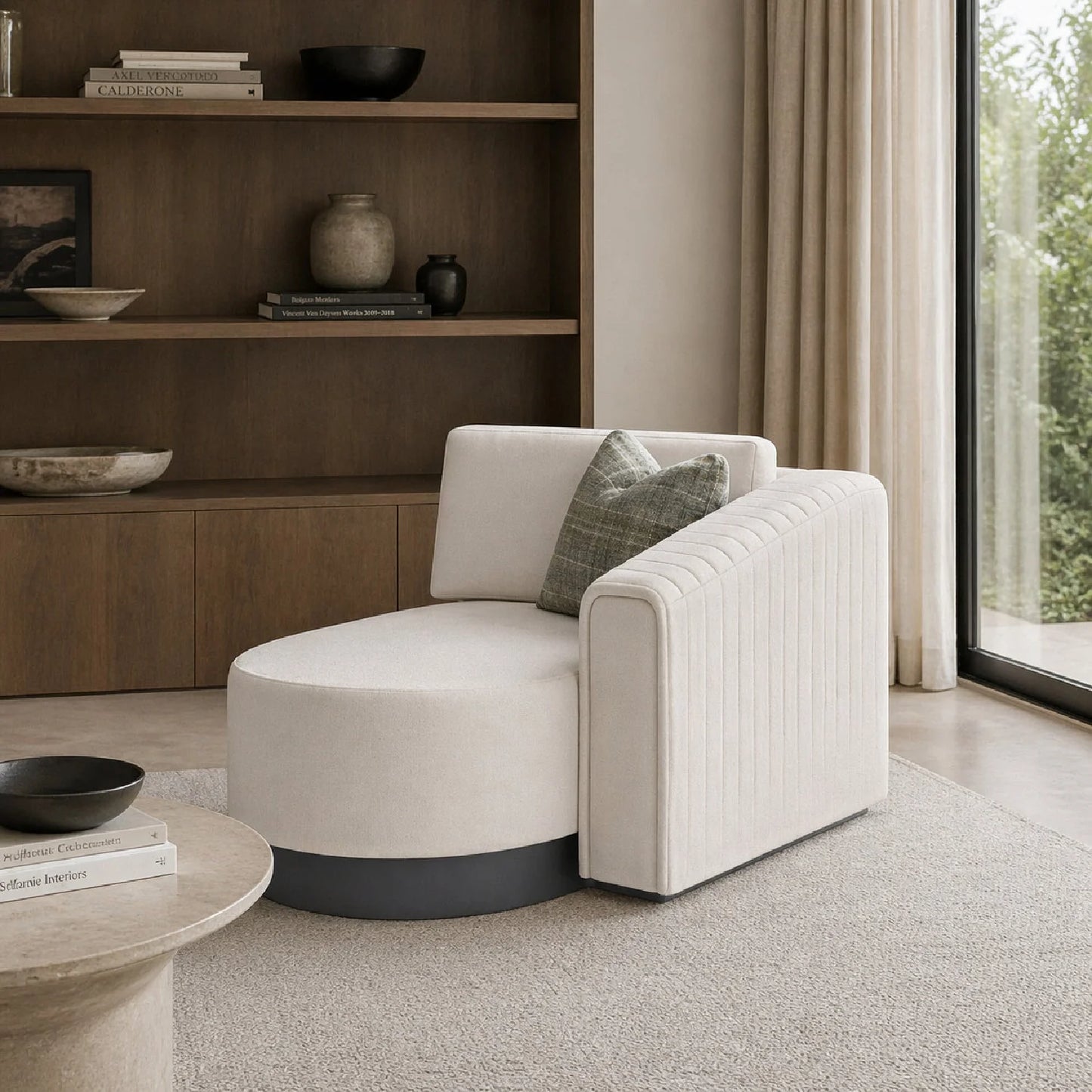 Luxury Twill Chaise Lounge Modern Italian Style for Villa