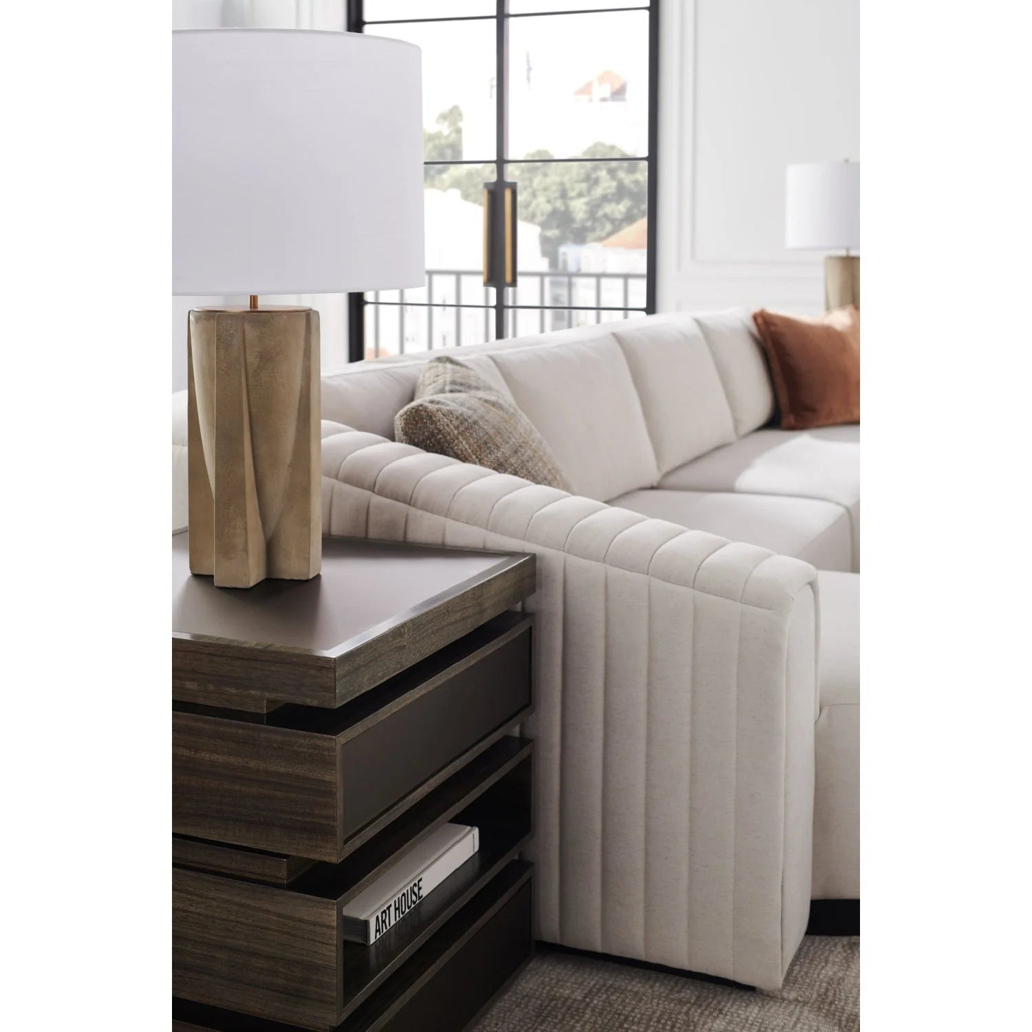 Luxury Twill Chaise Lounge Modern Italian Style for Villa