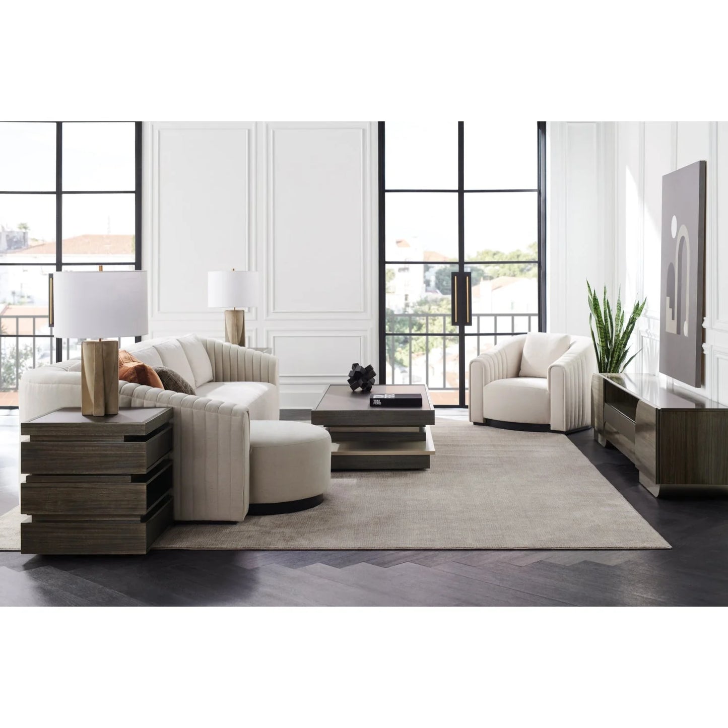 Luxury Twill Fabric Loveseat Modern Italian Style for Villa