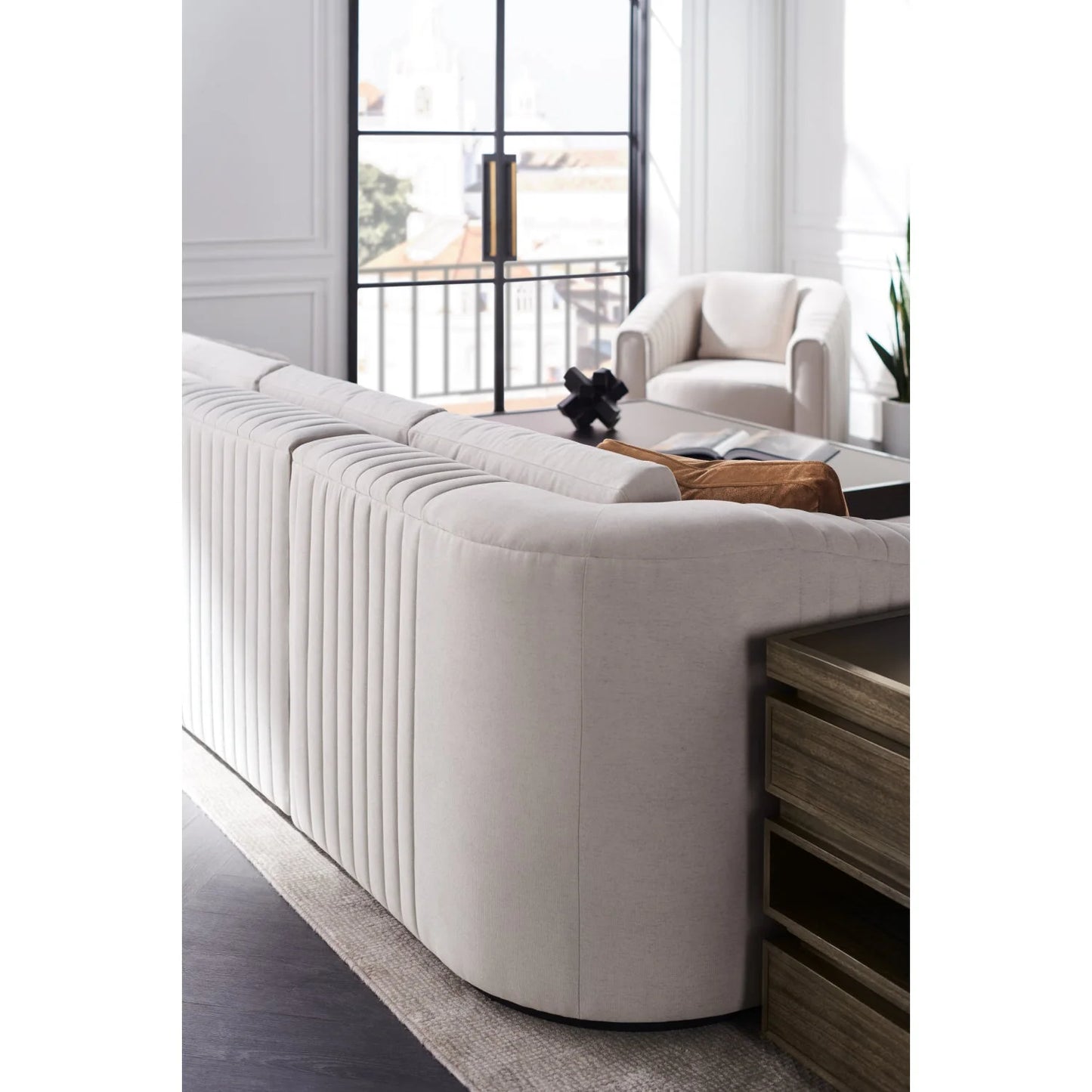 Luxury Twill Fabric Loveseat Modern Italian Style for Villa
