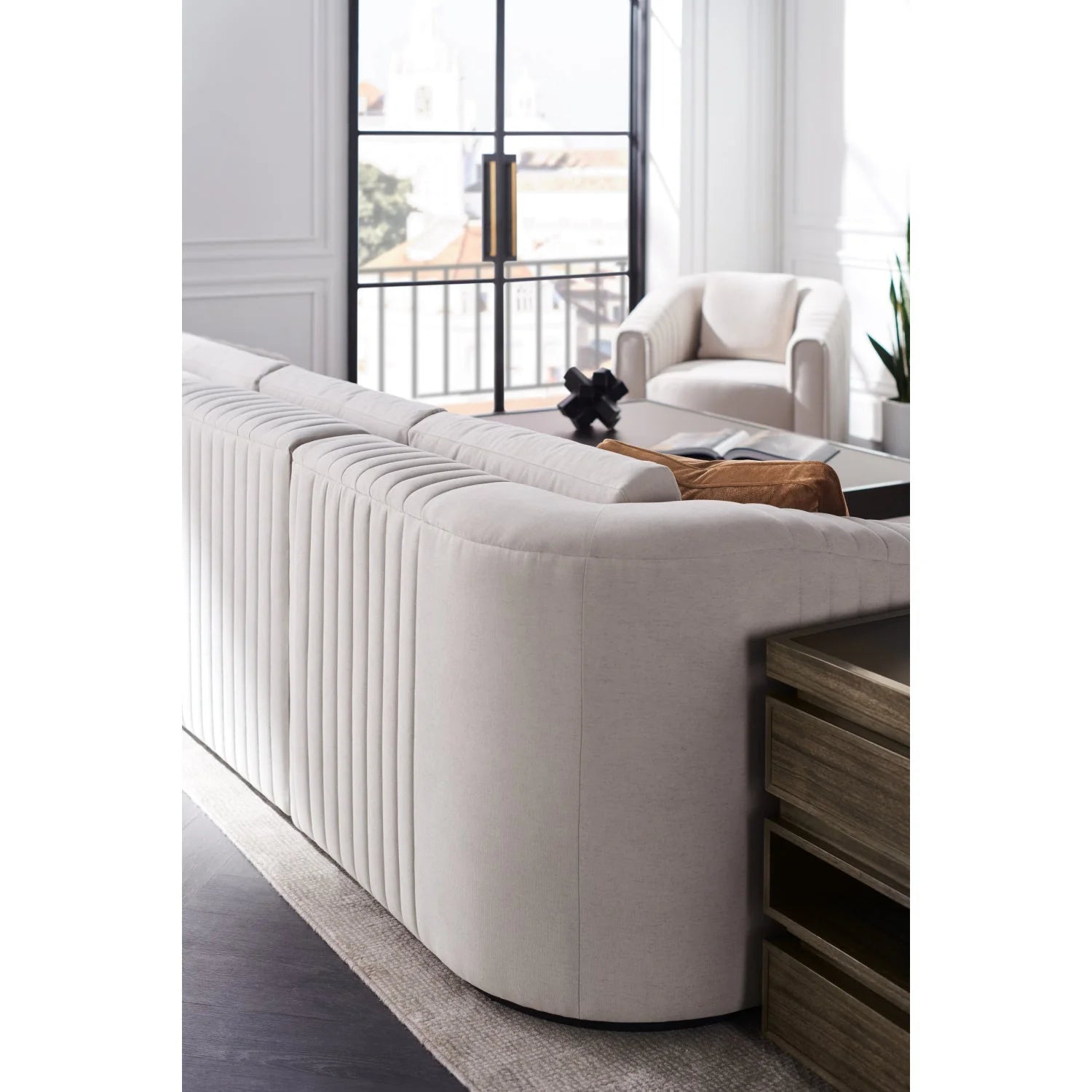 Luxury Twill Fabric Loveseat Modern Italian Style for Villa