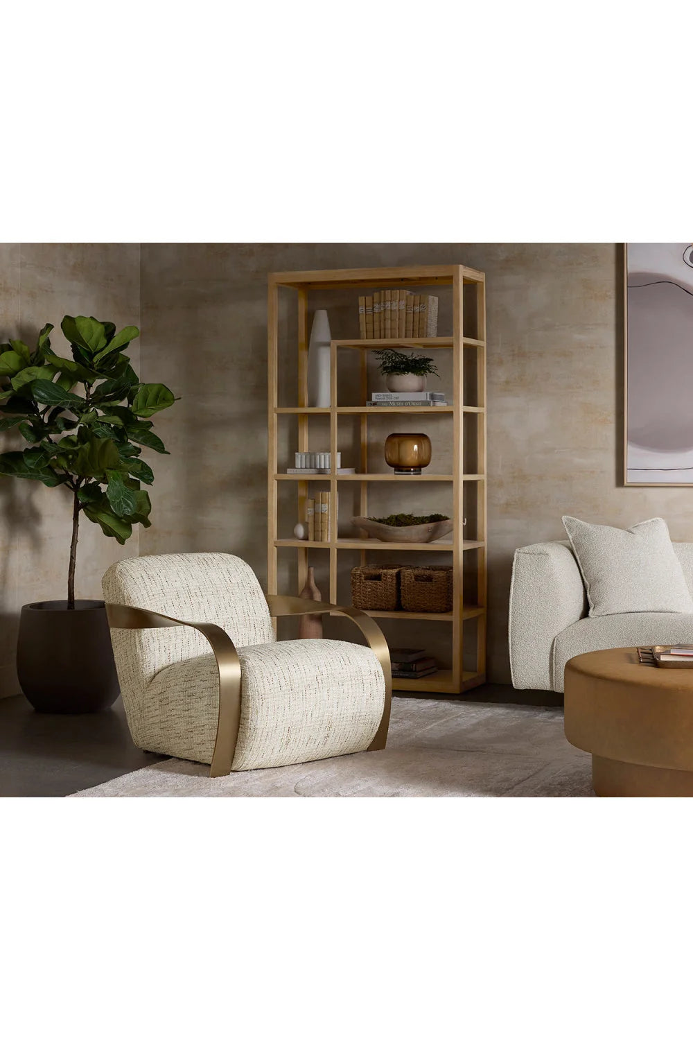 Luxury Twisted Brass Lounge Chair Modern Italian Style for Villa