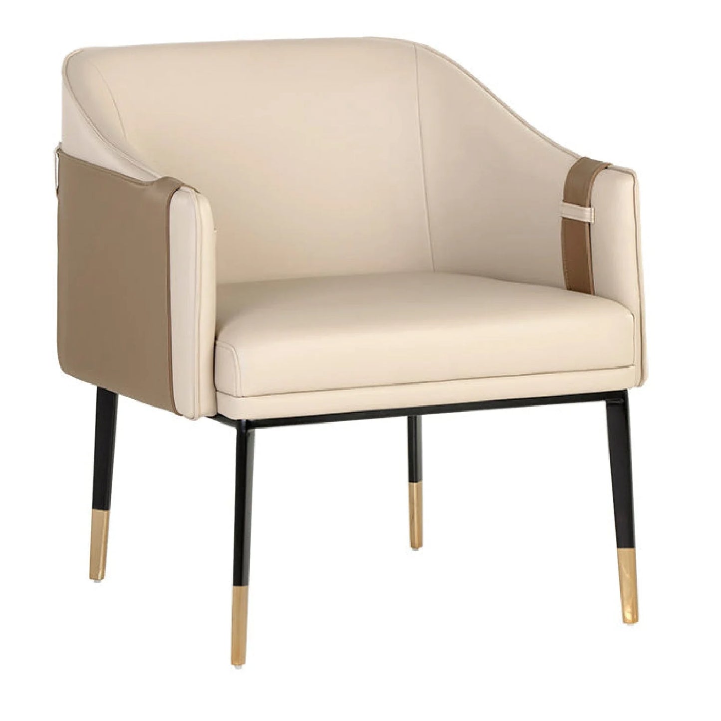 Luxury Two-Tone Leather Lounge Chair Modern Italian Style for Villa
