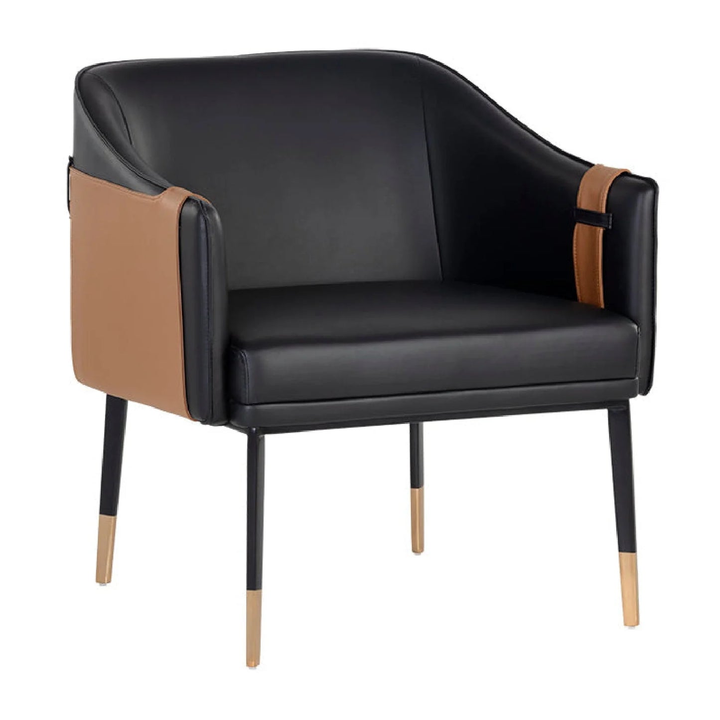 Luxury Two-Tone Leather Lounge Chair Modern Italian Style for Villa