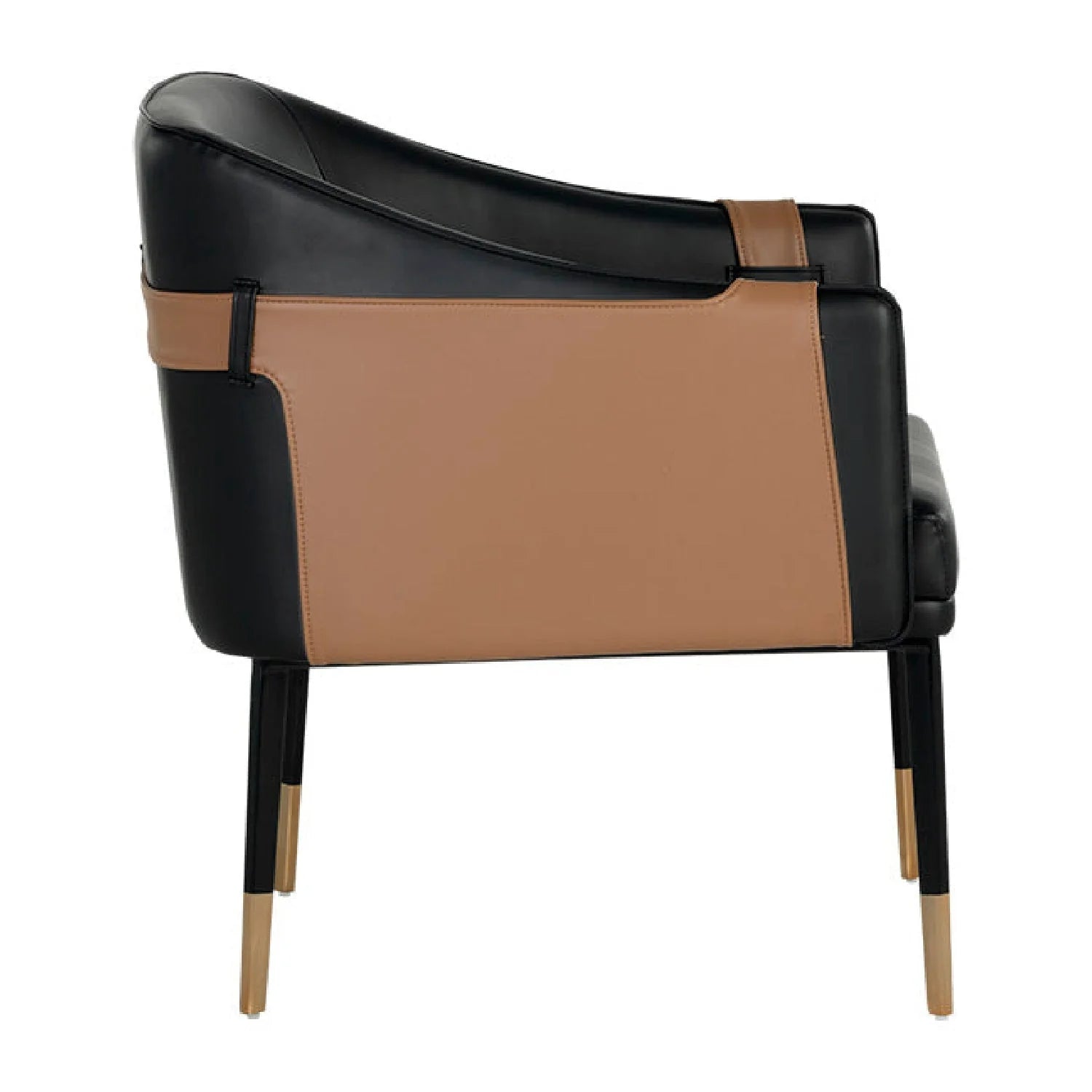 Luxury Two-Tone Leather Lounge Chair Modern Italian Style for Villa