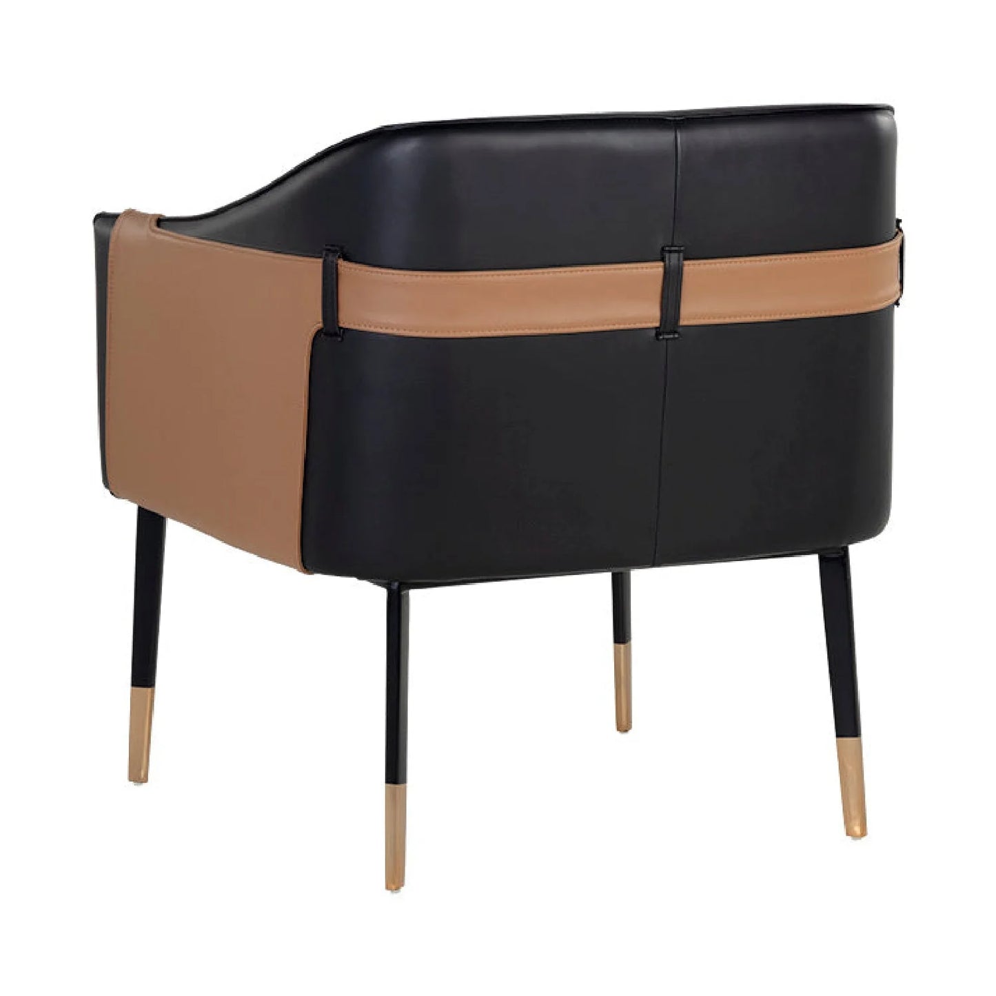 Luxury Two-Tone Leather Lounge Chair Modern Italian Style for Villa