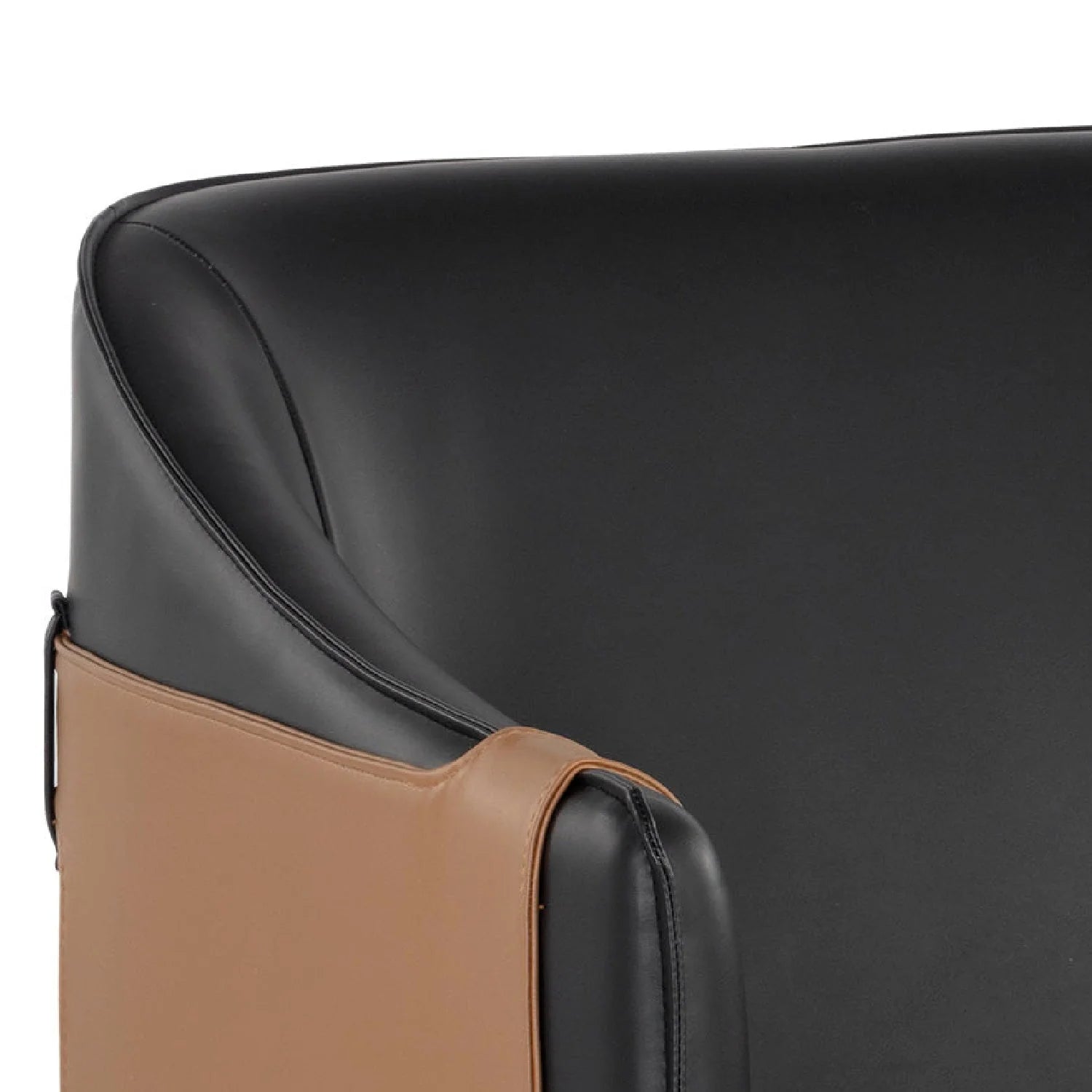 Luxury Two-Tone Leather Lounge Chair Modern Italian Style for Villa