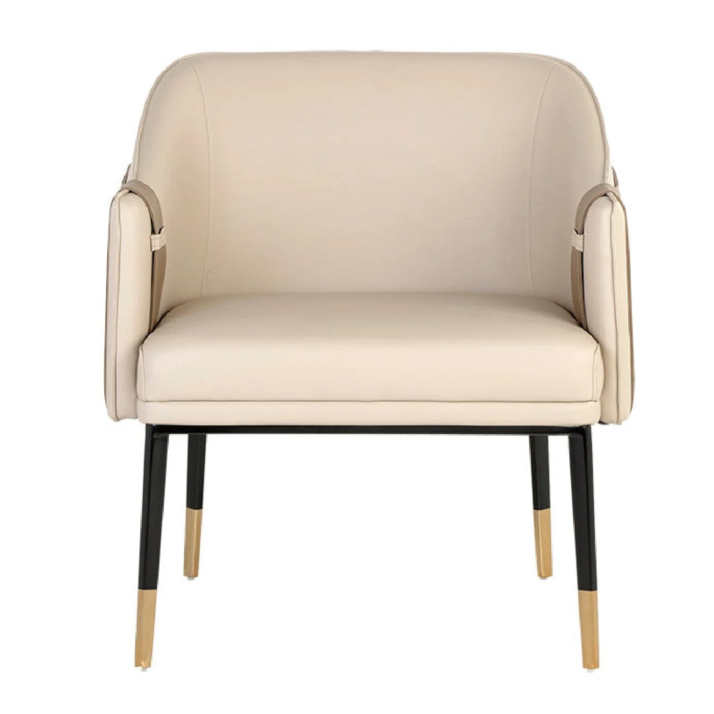 Luxury Two-Tone Leather Lounge Chair Modern Italian Style for Villa