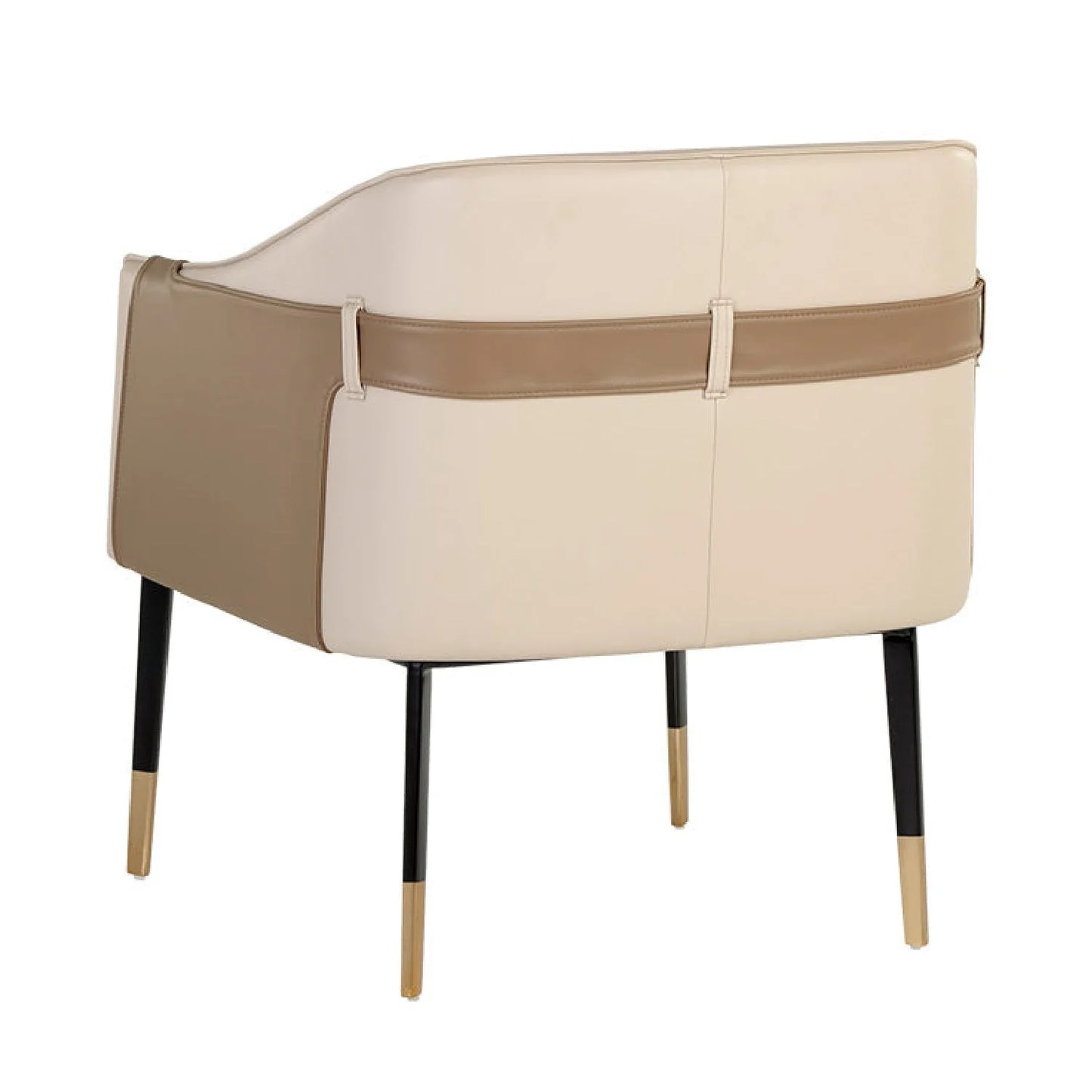 Luxury Two-Tone Leather Lounge Chair Modern Italian Style for Villa
