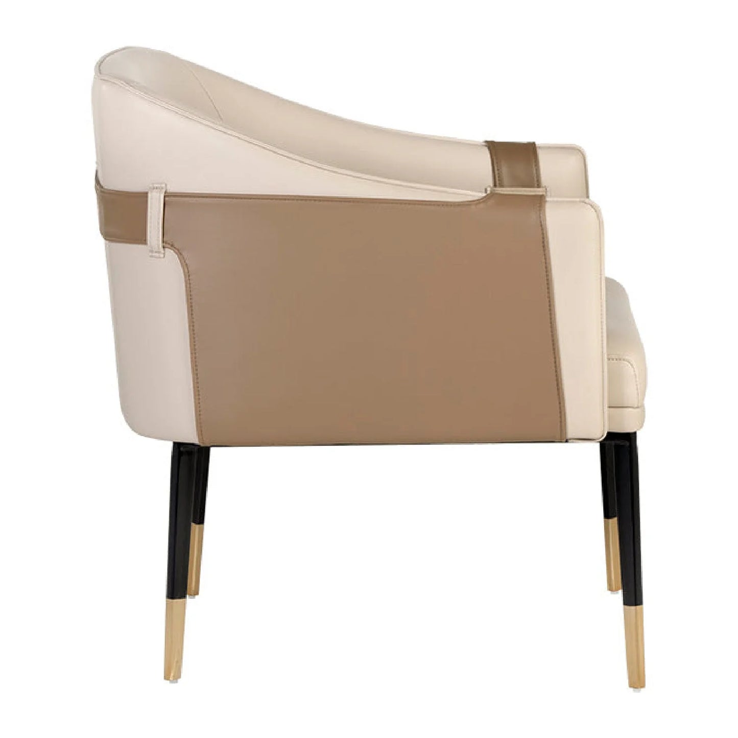 Luxury Two-Tone Leather Lounge Chair Modern Italian Style for Villa