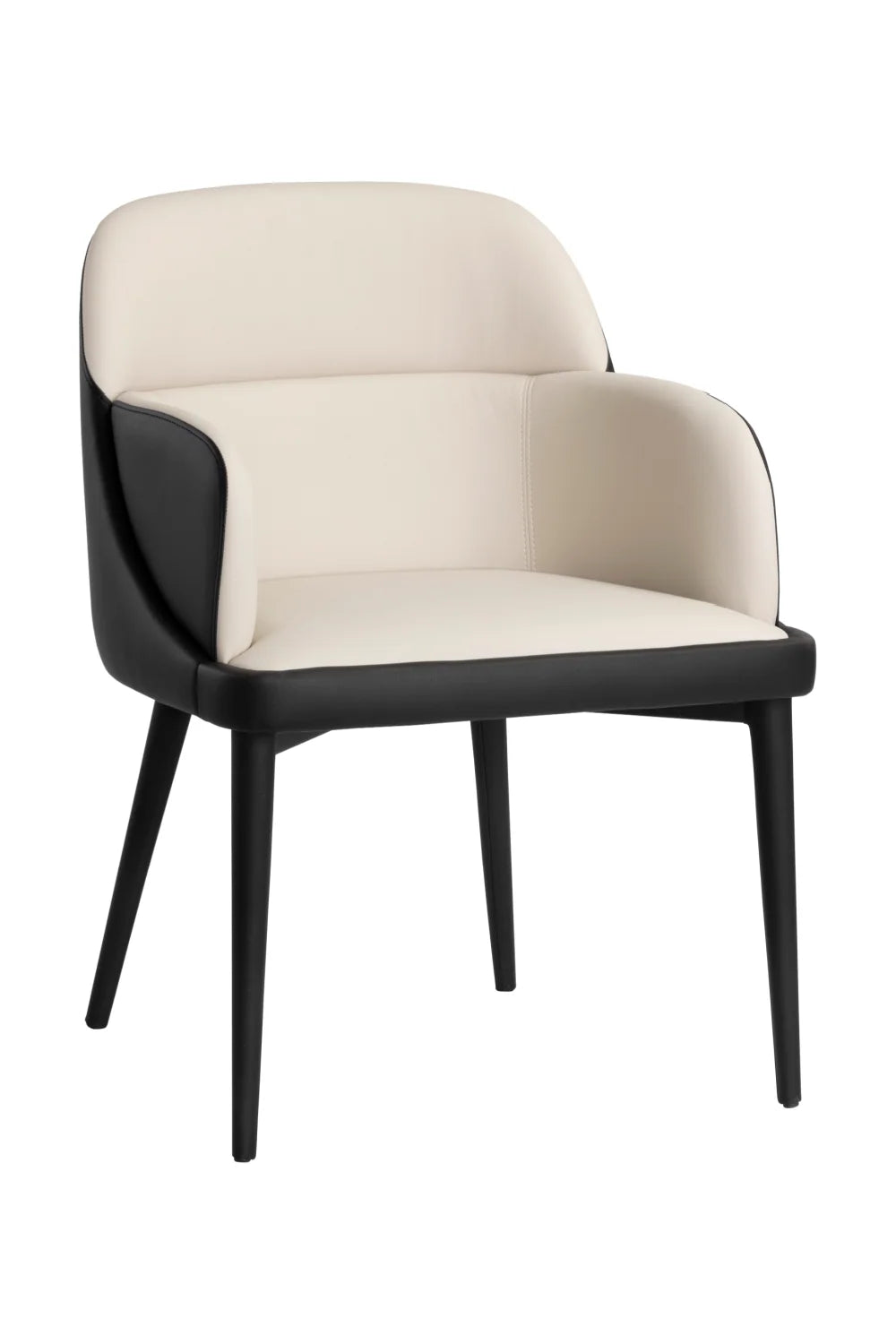 Luxury Two-Tone Leather Modern Dining Chair European Style for Villa