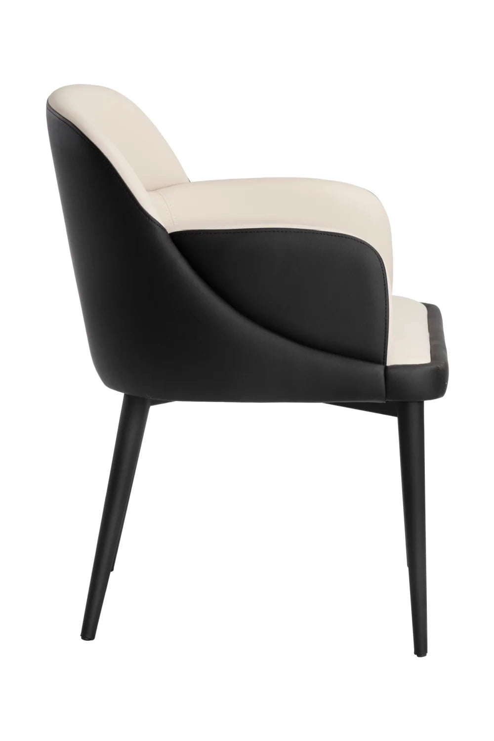 Luxury Two-Tone Leather Modern Dining Chair European Style for Villa
