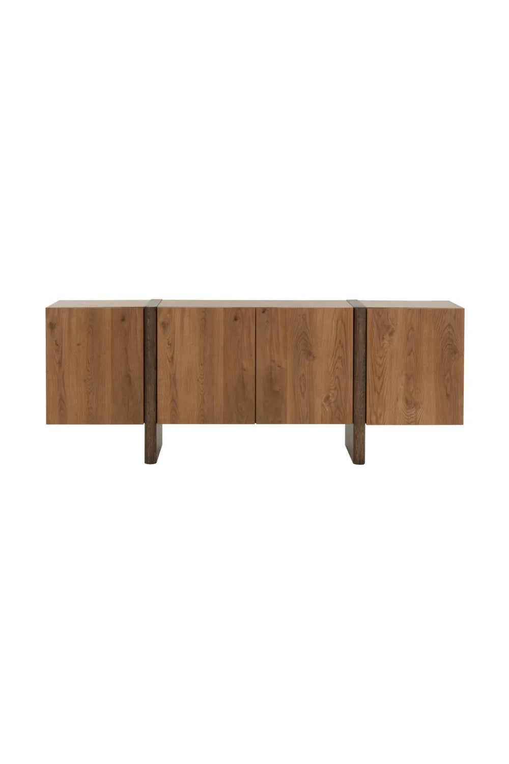 Luxury Two-Tone Oak 2-Door Sideboard European Style for Villa