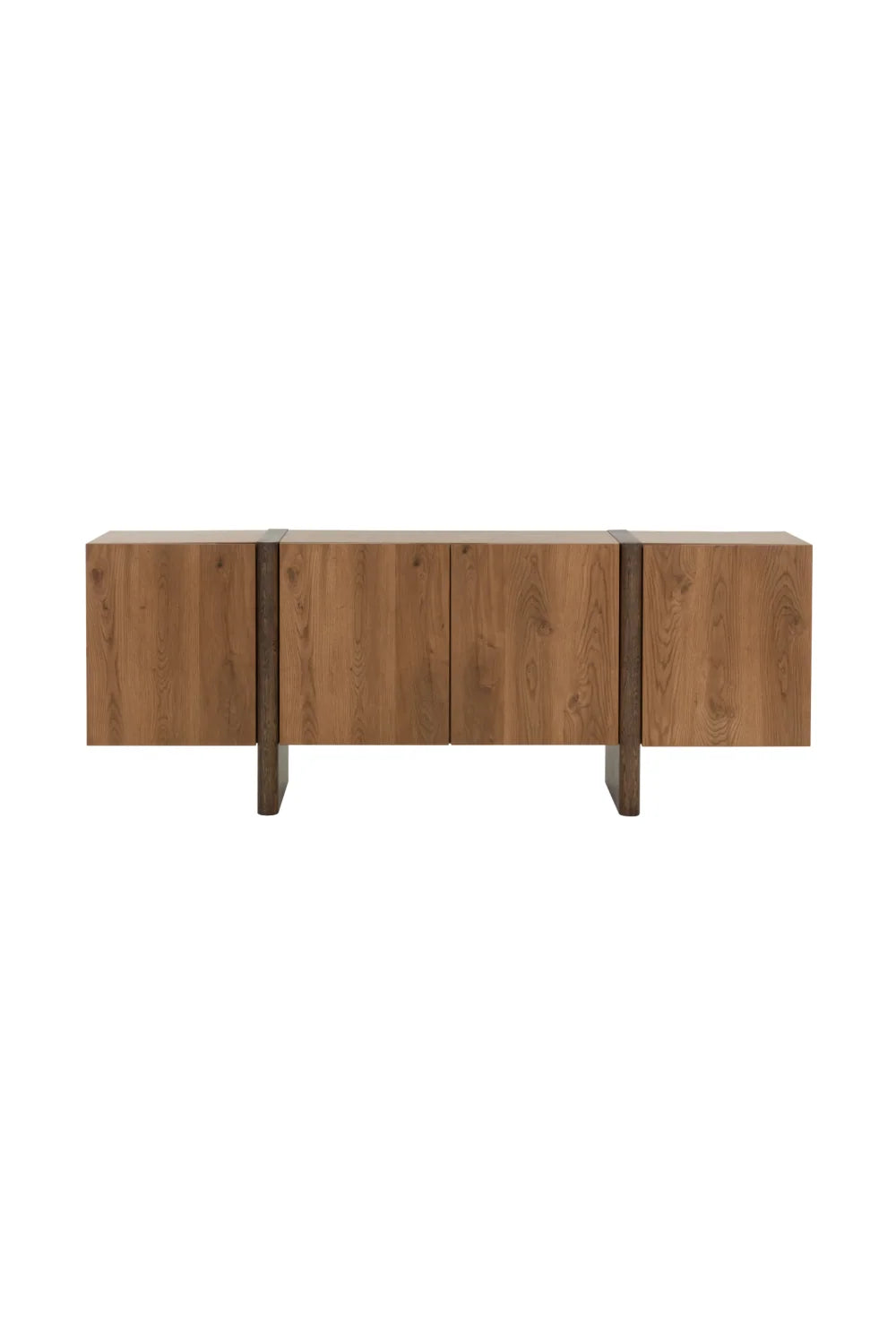 Luxury Two-Tone Oak 2-Door Sideboard European Style for Villa
