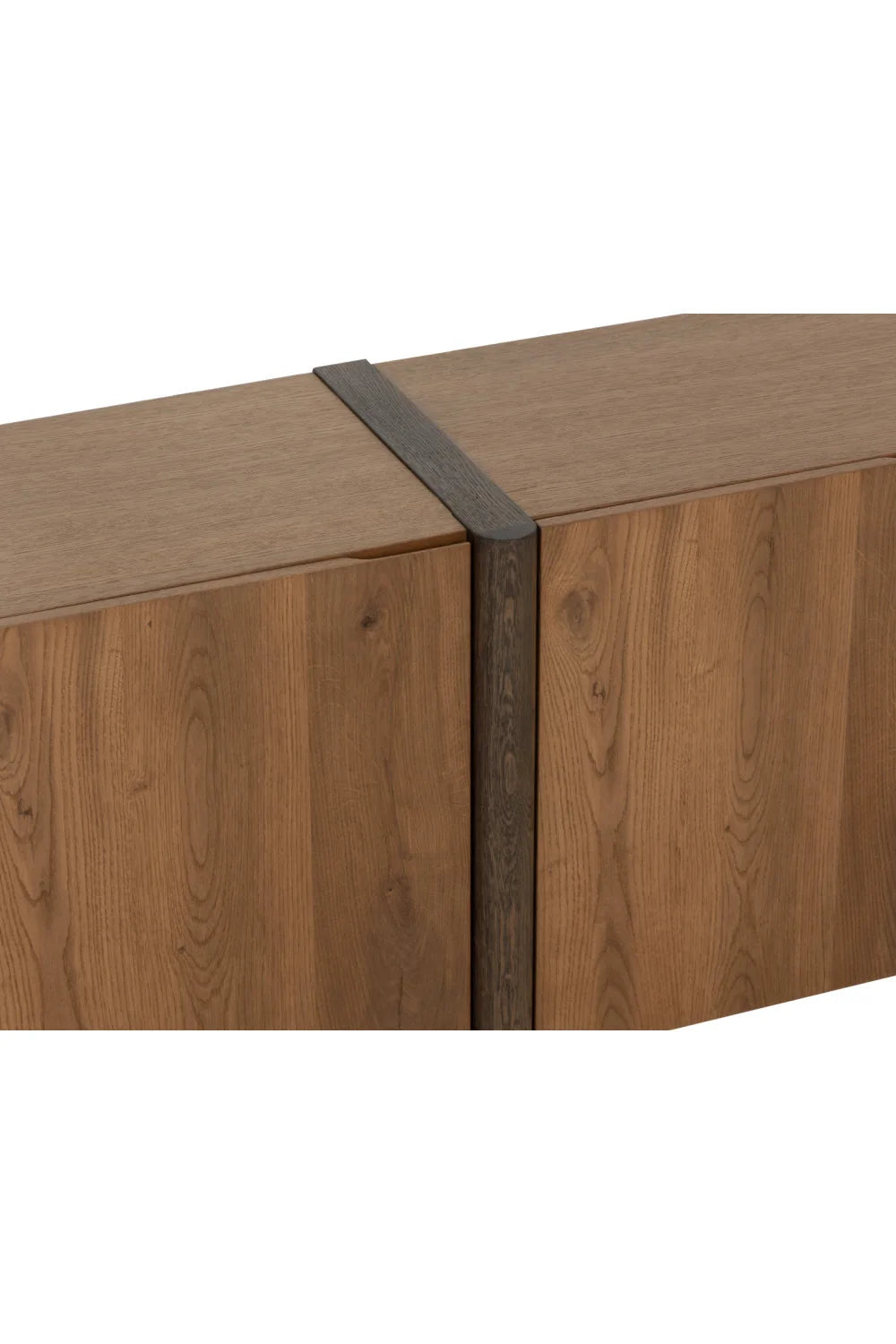 Luxury Two-Tone Oak 2-Door Sideboard European Style for Villa