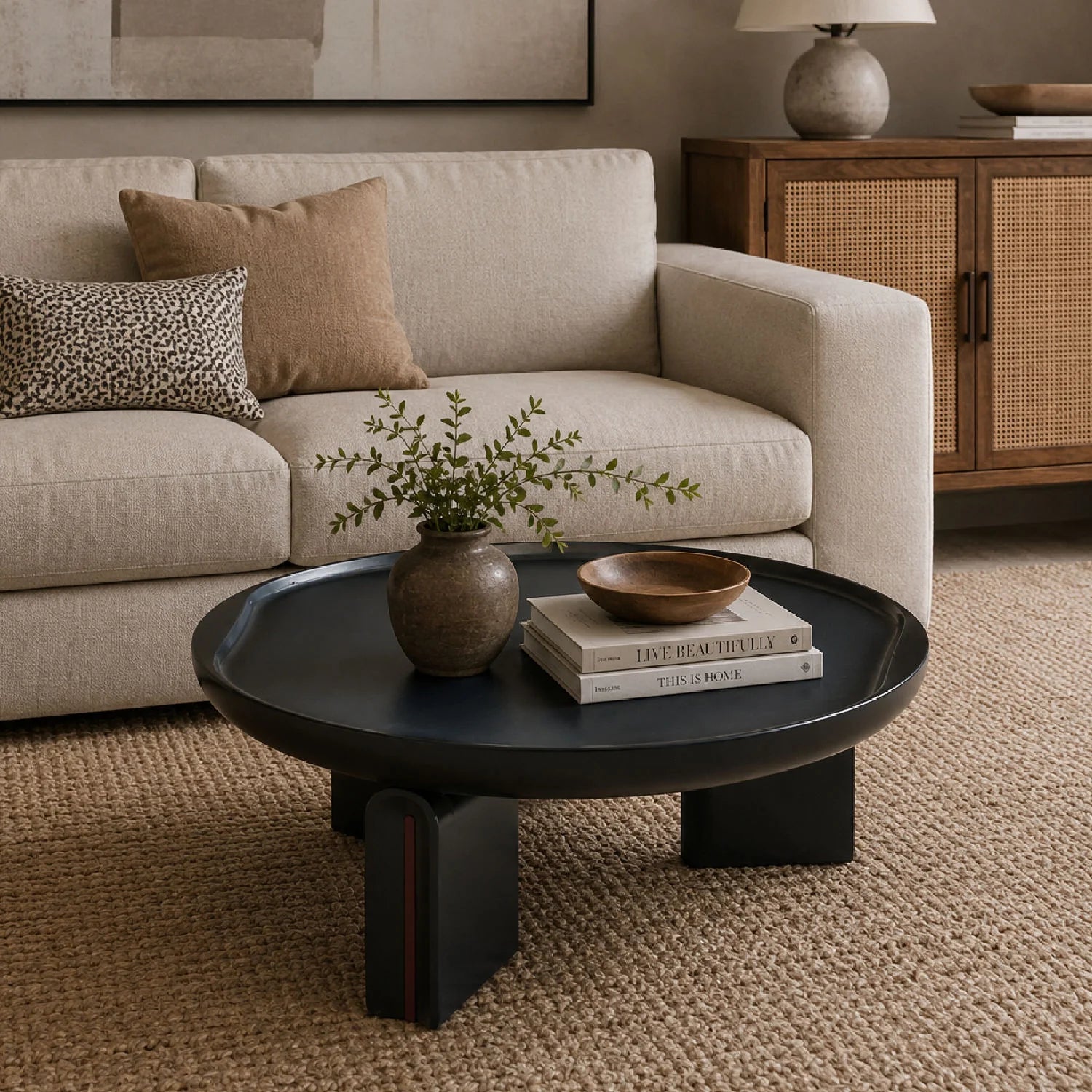 Luxury Two-Tone Round Coffee Table Modern Italian Style for Villa