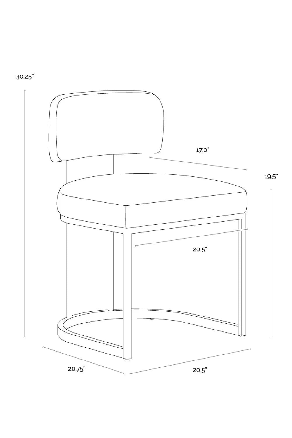 Luxury Two-Toned Cantilevered Dining Chair European Style for Villa