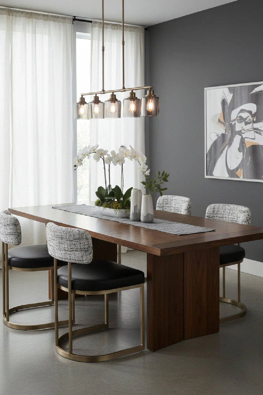 Luxury Two-Toned Cantilevered Dining Chair European Style for Villa