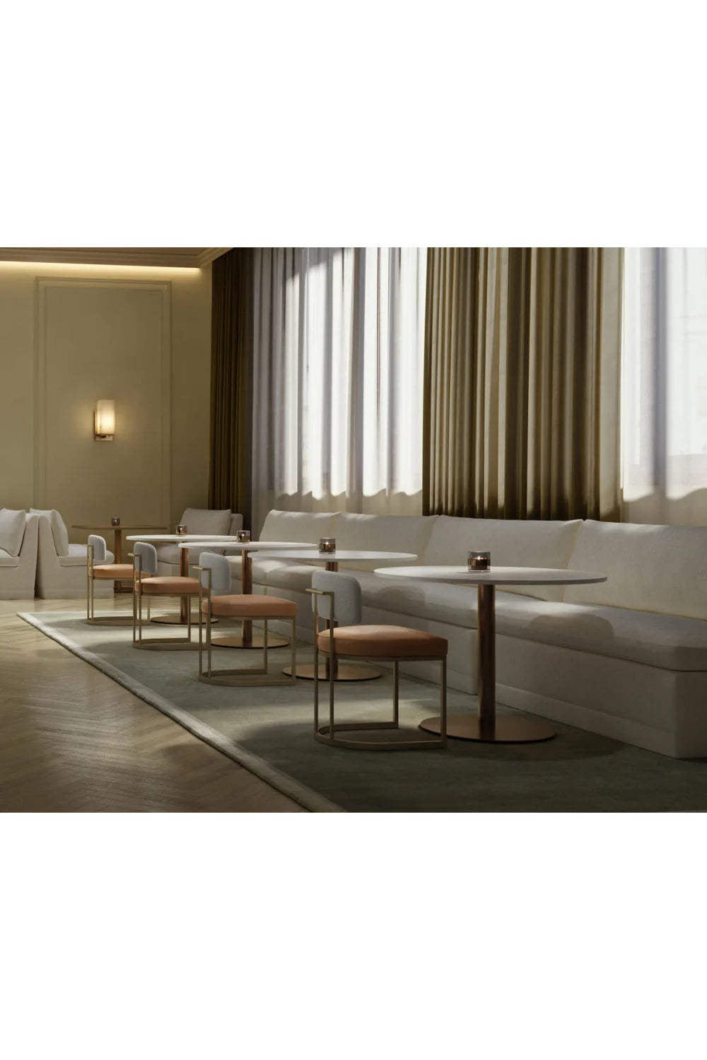 Luxury Two-Toned Cantilevered Dining Chair European Style for Villa