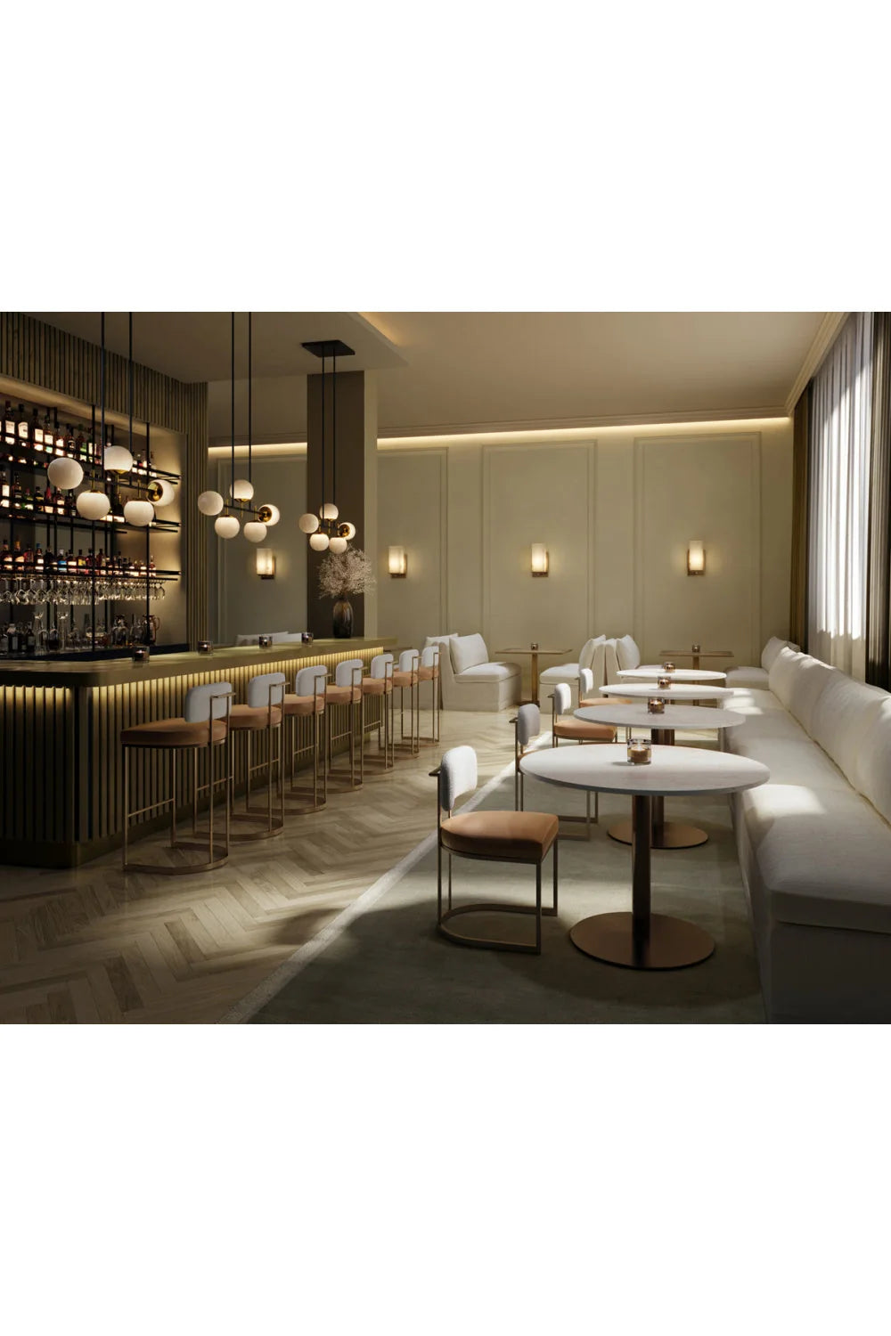 Luxury Two-Toned Cantilevered Dining Chair European Style for Villa