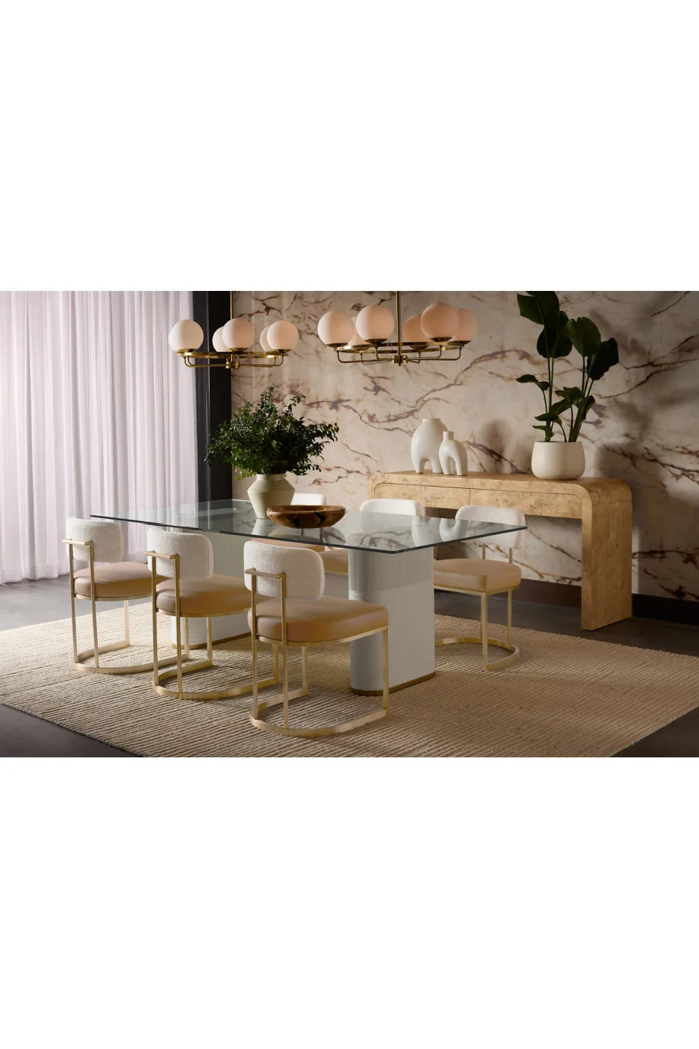 Luxury Two-Toned Cantilevered Dining Chair European Style for Villa