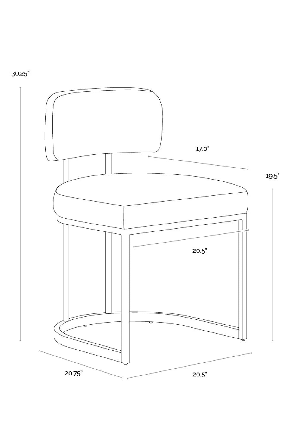 Luxury Two-Toned Cantilevered Dining Chair European Style for Villa
