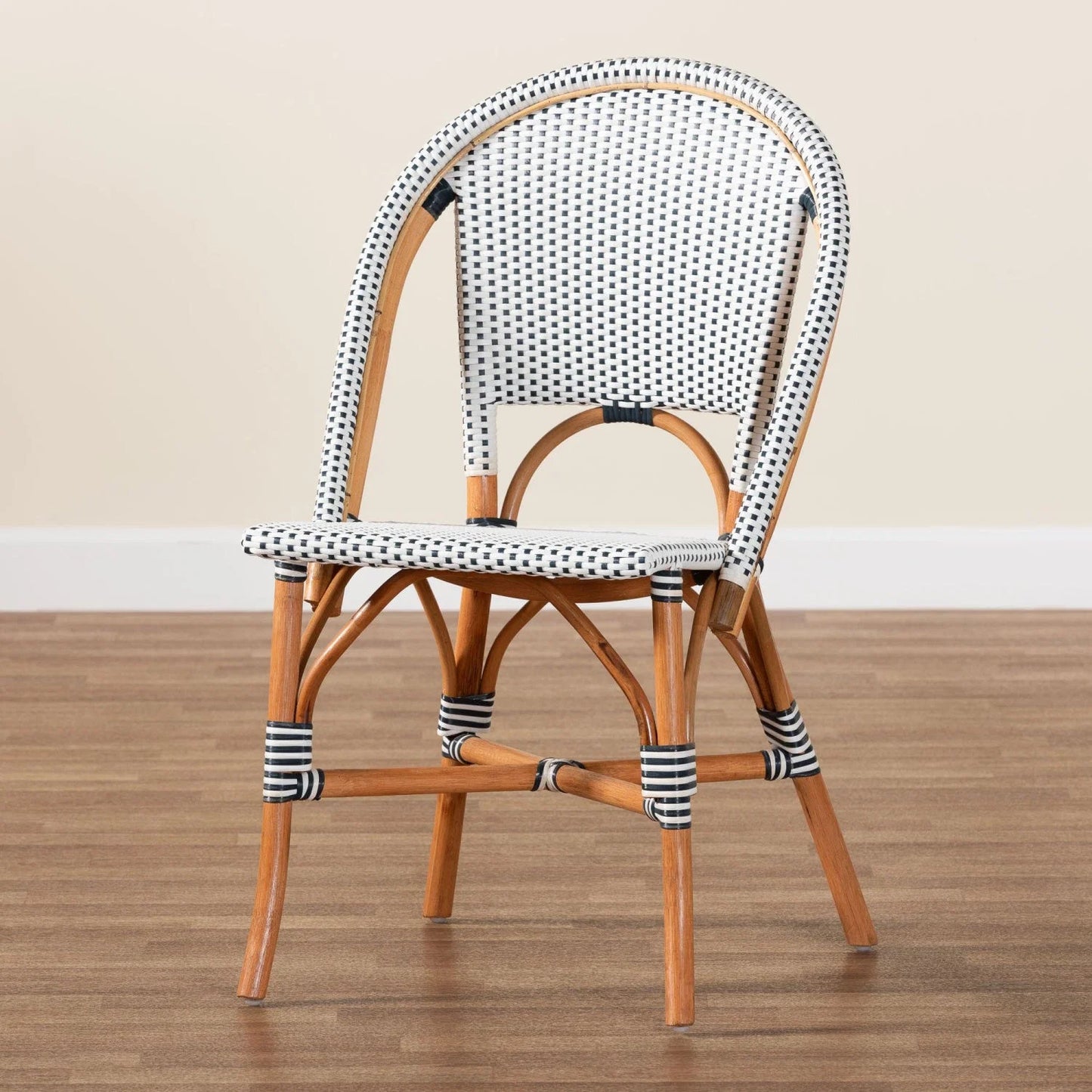 Luxury Two-Toned Weaving Modern Dining Chair European Style for Villa