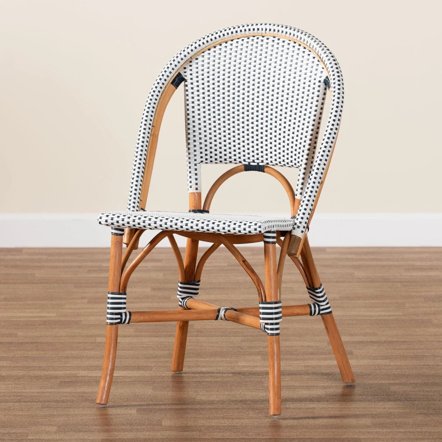 Luxury Two-Toned Weaving Modern Dining Chair European Style for Villa